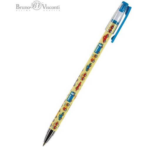 Ручка BrunoVisconti, шариковая, 0.5 мм, синяя, HappyWrite «машинки», Арт. 20-0215/01