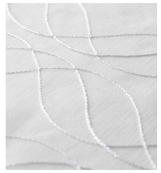 Тюль-вуаль PEORA под лён с вышивкой E21075-С1 Белая с серебром 300*260 - фотография № 8