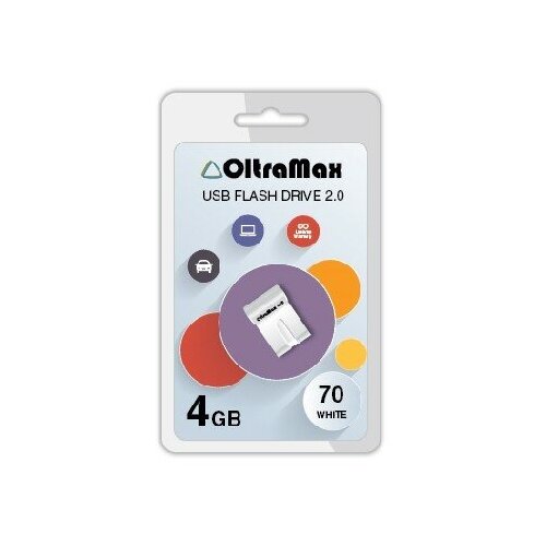 Usb-флешка OltraMax- OM-4GB-70-белая usb флешка oltramax om 8gb 70 белый