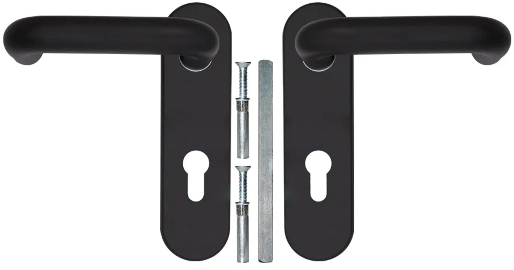 Ручка Fuaro (Фуаро) дверная DH-0433 NE (черная) с пружиной для замка (FL-0432, 0433, 0434)