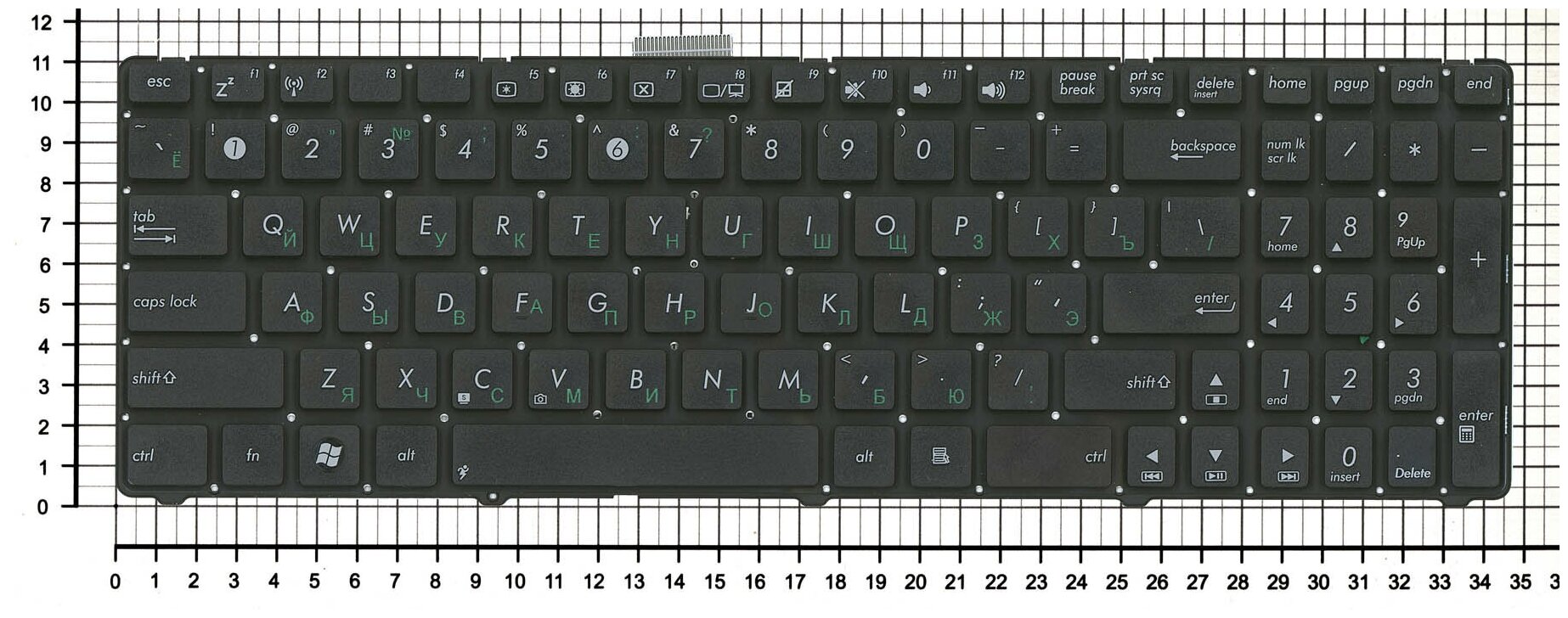 Клавиатура для ноутбука Asus U53S черная