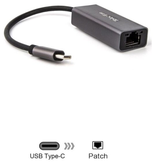 Кабель-переходник Telecom USB 3.1 Type-C -->RJ-45 1000Mbps Ethernet, Aluminum Shell, 0.15м