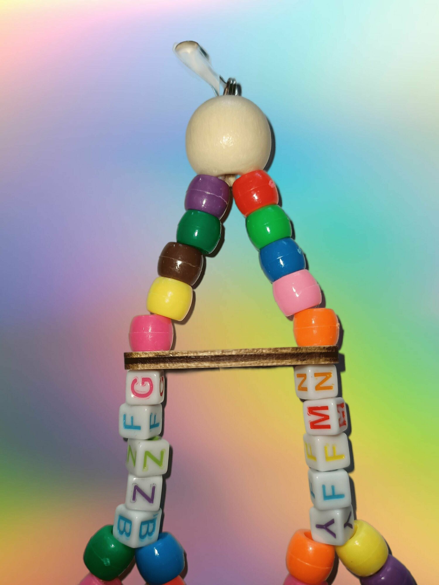 Игрушки / игрушка с бусинами и кольцами для попугаев - фотография № 2