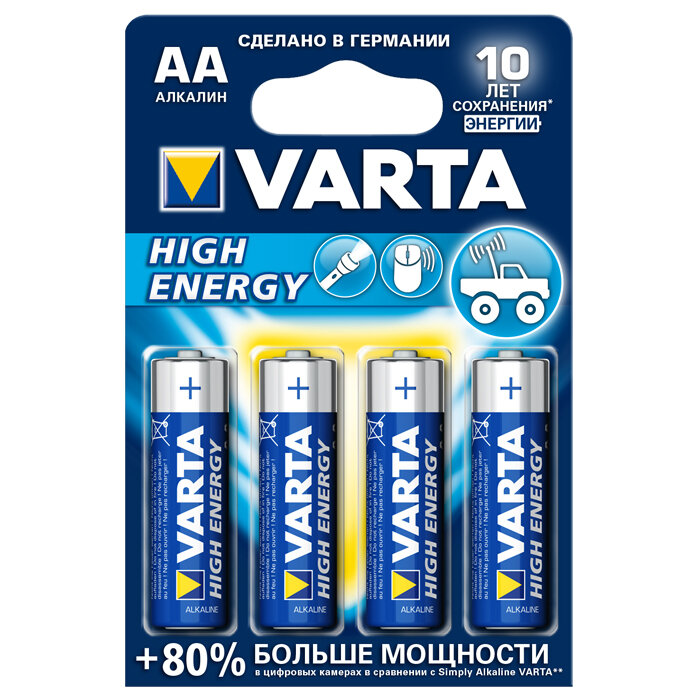 Батарейки Varta 4906 Longlife Power AA 1,5В щелочные 4шт Varta 763-02