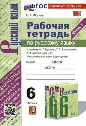 Рабочая Тетрадь по Русскому языку. 6 класс. Часть 1. К учебнику М. Т. Баранова, Т.А. Ладыжевской, Л.А. Тростенцовой - фото №1