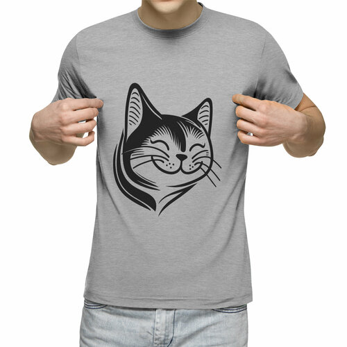 Футболка Us Basic, размер XL, серый мужская футболка довольный кот 2xl синий