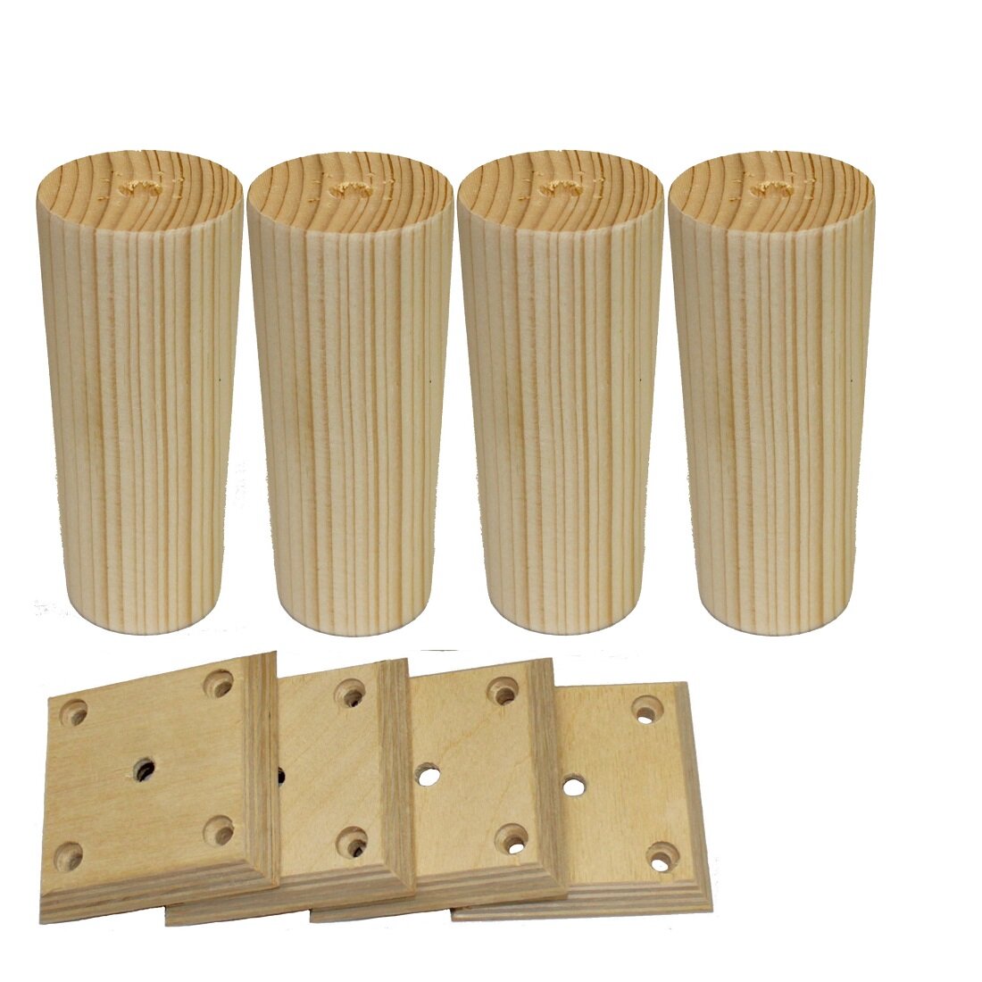 ножки для мебели деревянные конусные с креплением 12 см 4штуки - фотография № 4