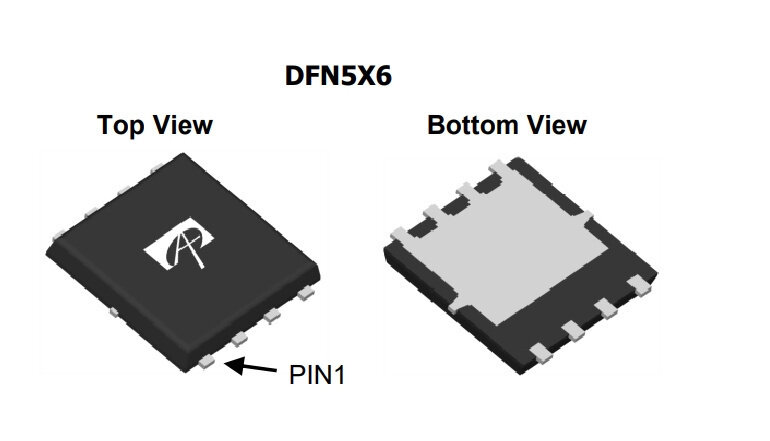 Микросхема AON6516 N-Channel MOSFET 30V 56A DFN5x6