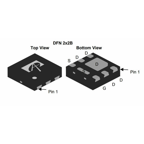 Микросхема AON2409 P-Channel MOSFET 30V 8A DFN2X2B