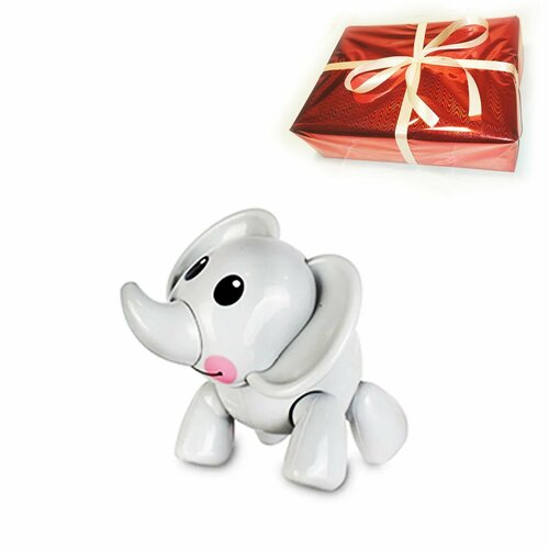 Фигурка Слон трещотка с подвижными частями тела в подарочной упаковке