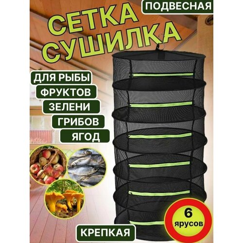 Сушилка для рыбы овощей и фруктов круглая 6 ярусов 60 х 120 см сушилка 132000₽