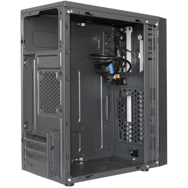 Корпус Minitower ExeGate EX283754RUS mEVO-9301-RGB (mATX, без БП, с окном, 2*USB+1*USB3.0, HD аудио, черный с RGB подсветкой)