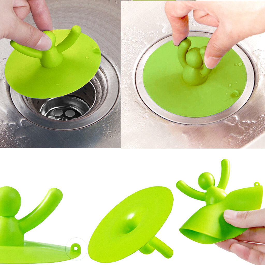 фото Пробка для ванной и раковины универсальная, размер: 9,6*4,5см, цвет Зеленый