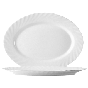 Блюдо «Трианон» овальное; стекло H=2 L=29 B=22см; белый Arcoroc QGY - D6891