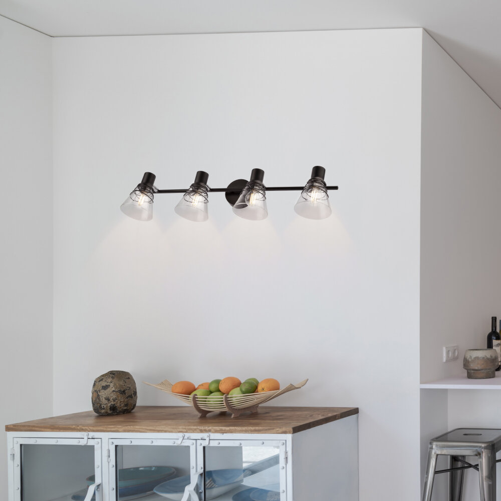 Спот RIVOLI Adria , 40Вт, патрон Е14 х 4шт, накладной, на стену, черный - фото №8