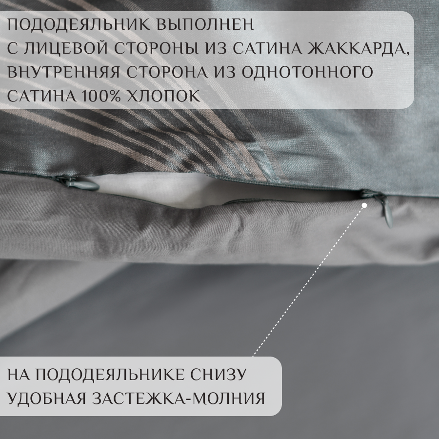 Постельное белье Жаккард Сатин-жаккард Сатин, Евро, наволочки 70х70, 50х70, LIMETIME