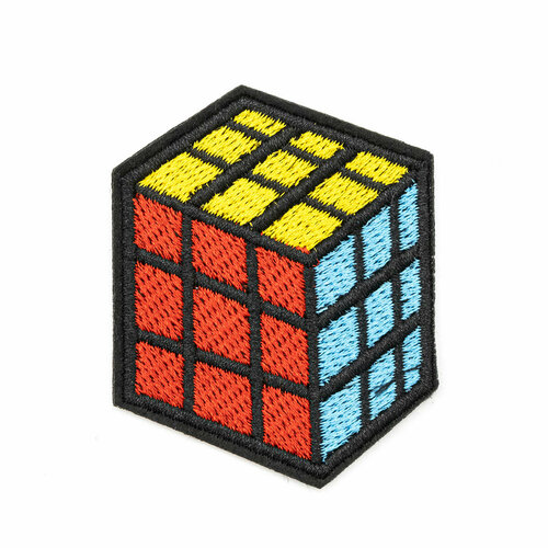 Термоаппликация 'Кубик', жёлтый/красный/синий 6*5см, Hobby&Pro
