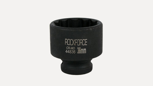 Изображение товара Торцевая головка ROCKFORCE, 12 граней, ударная, CrMo, 36мм, 1/2", 45мм