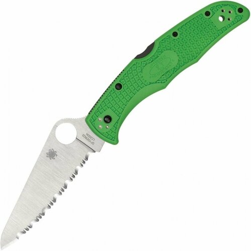 Нож складной Spyderco Pacific Salt 2, LC200N Serrated Blade, Green Handle нож складной spyderco sc91syl2 pacific salt 2 h2 serrated blade yellow handle