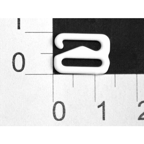 Крючок для бюстгальтера Металл 1009В белый ш.10мм (уп.50 шт.) 