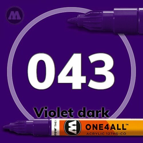 Маркер акриловый Molotow HS-C0 043 Темно-фиолетовый (Violet dark) 1.5 мм акриловый маркер molotow 127hs co one4all 1 5 мм 127408 200 цвет розовый