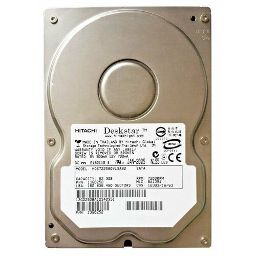Жесткий диск Hitachi HDS722580VLSA80 823Gb 7200 SATA 35 HDD 228500₽
