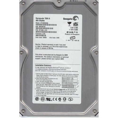 Жесткий диск Seagate 9Y7485 400Gb 7200 IDE 35 HDD 869000₽