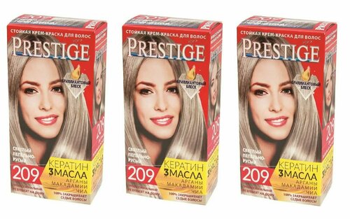 VIPS Prestige Краска для волос 209 Светлый пепельно-русый, 100 мл, 3 штуки