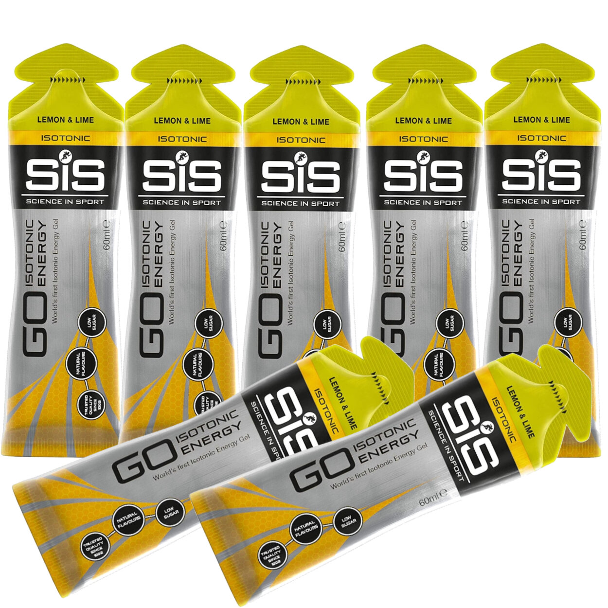 Гель питьевой SCIENCE IN SPORT (SiS) GO Isotonic Energy Gels 7 x 60 мл, Лимон-Лайм