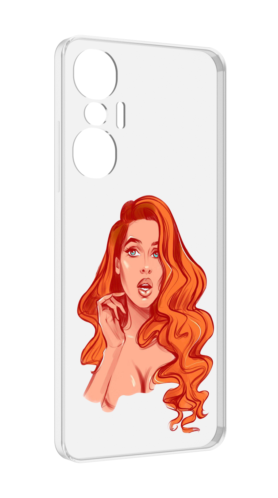 Чехол MyPads рыжая-девушка-модельной-внешности женский для Infinix Hot 20S задняя-панель-накладка-бампер