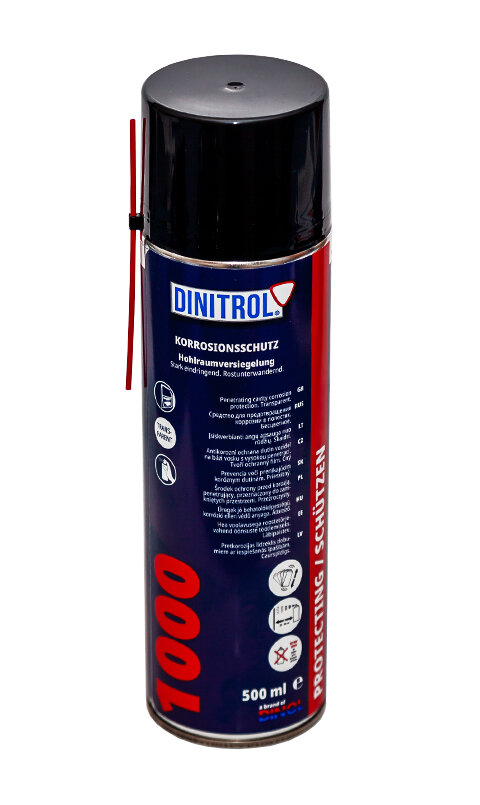 Dinitrol 1000 для скрытых полостей бесцветный антикор для защиты порогов рамы дверей 500мл