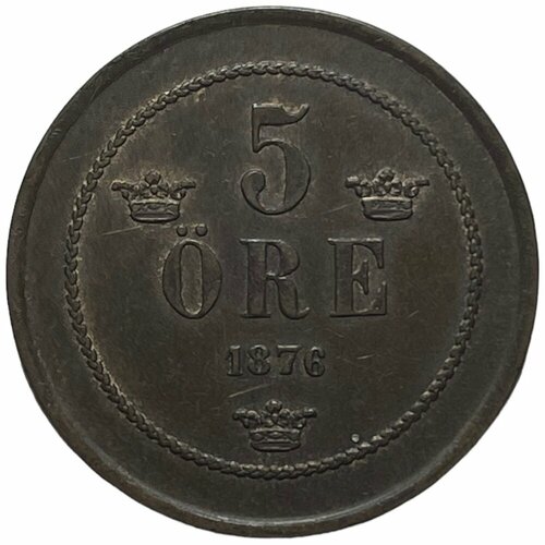 Швеция 5 эре (оре) 1876 г. старая швеция 1 эре орэ 1907 король оскар ii