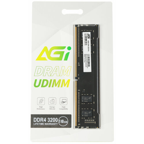 AGI Память DDR4 16Gb 3200MHz AGi AGI320016UD138 UD138 RTL PC4-25600 DIMM 288-pin 12В Ret 410000₽