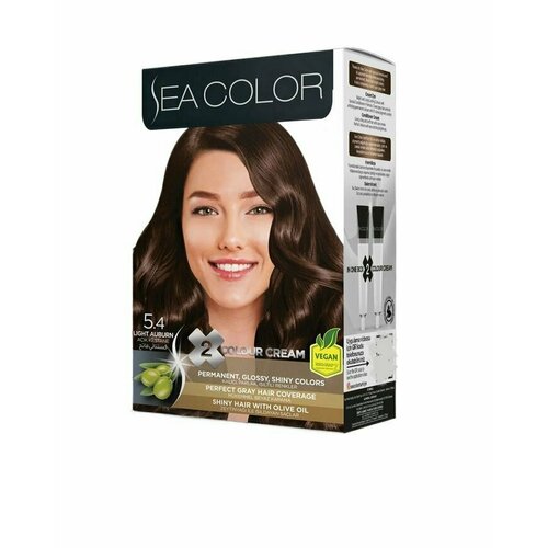 SEA COLOR Набор для окрашивания волос HAIR DYE KIT 5.4 Светлый каштан