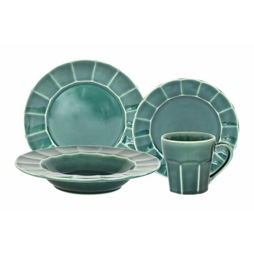 Набор обеденный с кружками Paris бирюзовый 6 персон 24 предмета Matceramica 18540₽