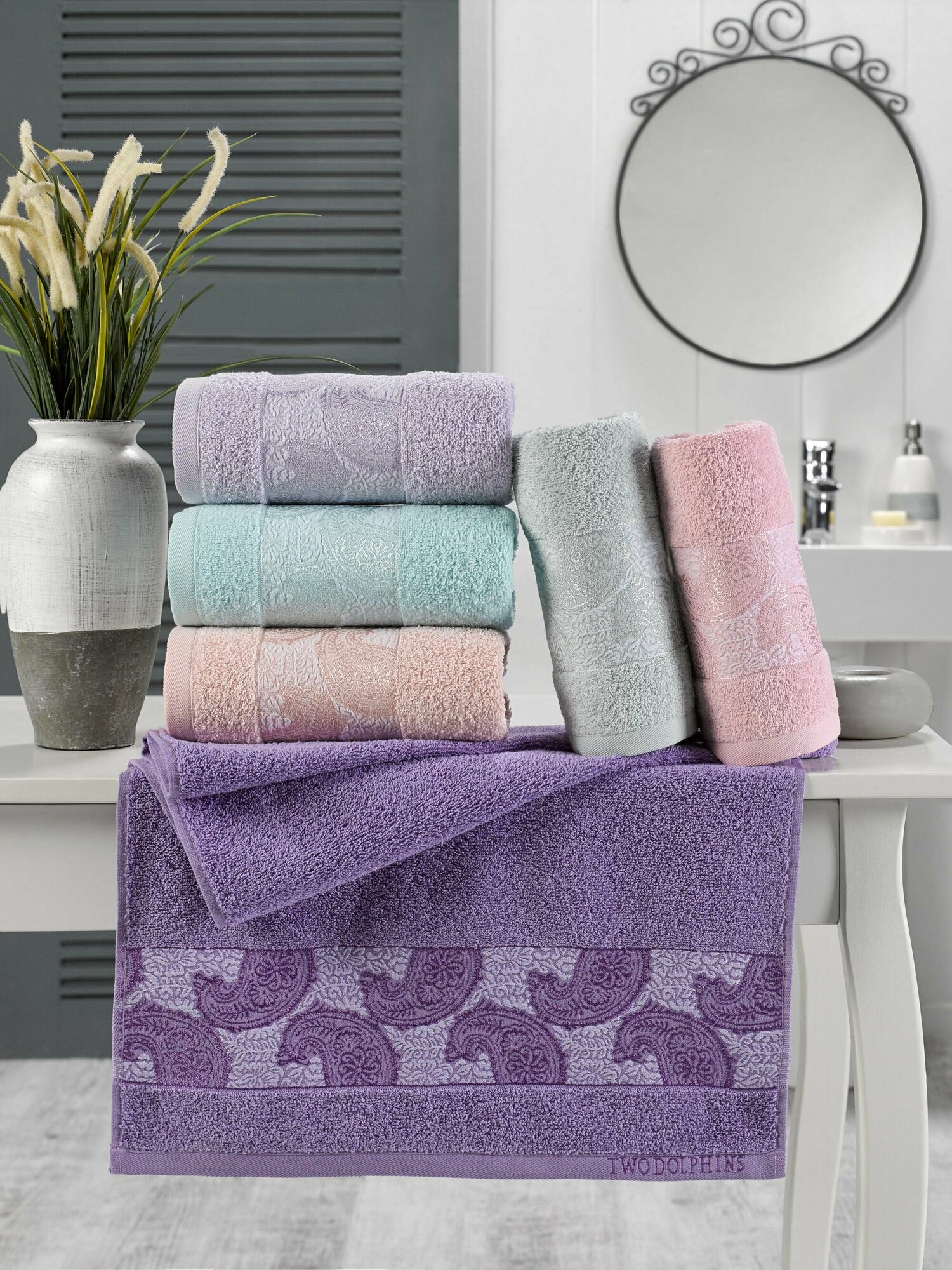 фото 11559 ASPENDOS Хлопок 70х140 (6) 480гр. полотенце TWO DOLPHINS