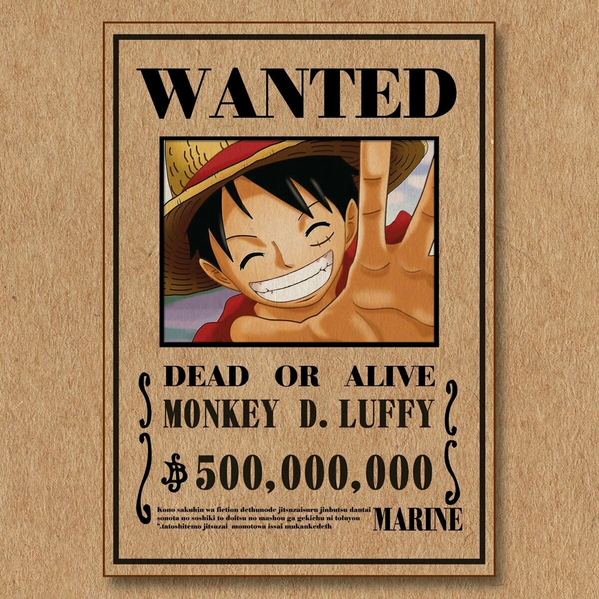 Постер "WANTED. Monkey D. Luffy" А3. One Piece: Монки Д. Луффи 30*42 (без рамы). Экокрафт