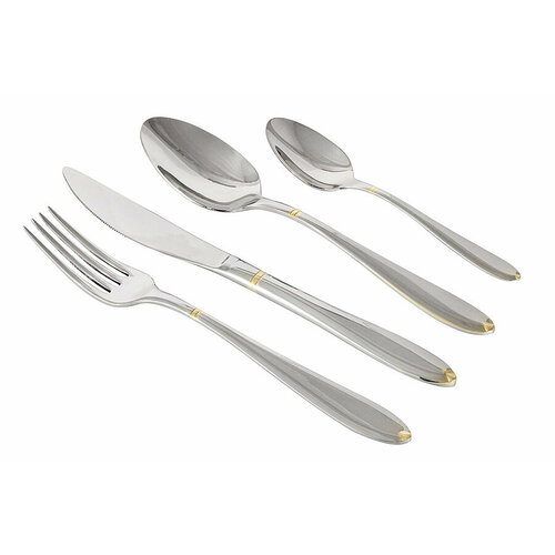 Набор столовых приборов 24 предмета на 6 персон Face, Julia Gold, нержавеющая сталь