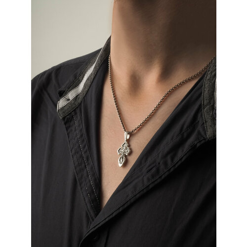 Славянский оберег, крестик Вознесенский ювелирный завод, серебро, 925 проба, чернение, размер 2.6 см.