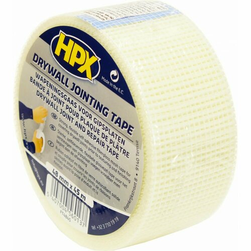 Лента-серпянка армирующая для швов HPX FT4845 DRYWALL JOINTING TAPE 48 мм х45 м белая 5407004560137