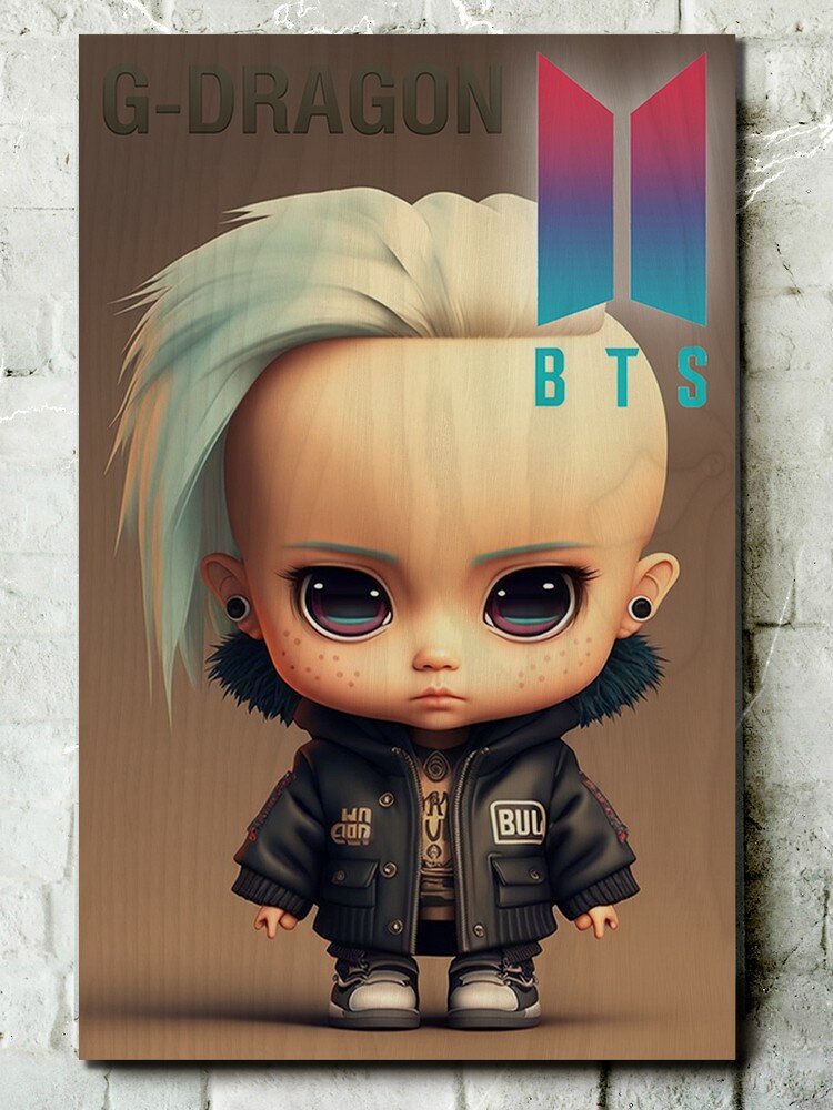 Картина интерьерная на дереве музыка BTS G-Dragon - 1602