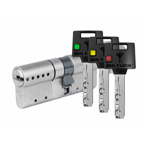 Цилиндр Mul-t-Lock MTL400 Светофор ключ-вертушка (размер 50х40 мм) - Никель, Флажок