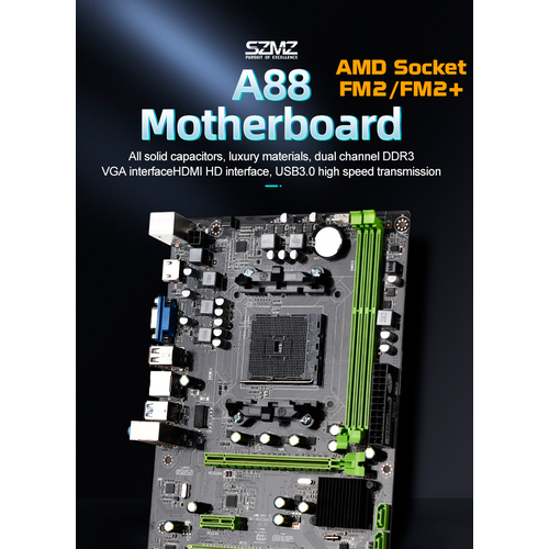 Материнская плата M-ATX A88 DDR3 до 16 ГБ AMD сокет FM2FM2 для Athlon A8A10 319400₽