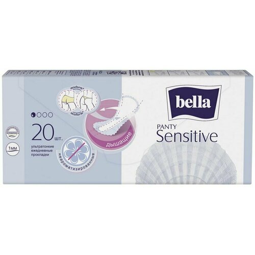 Прокладки Bella Panty Sensitive ежедневные 20шт х 3шт уход за телом bella прокладки ежедневные ультратонкие bella panty sensitive elegance