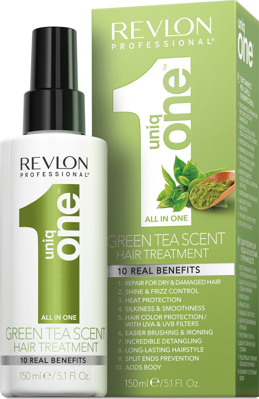 REVLON PROFESSIONAL Спрей-маска UNIQ ONE для ежедневного ухода green tea 150 мл
