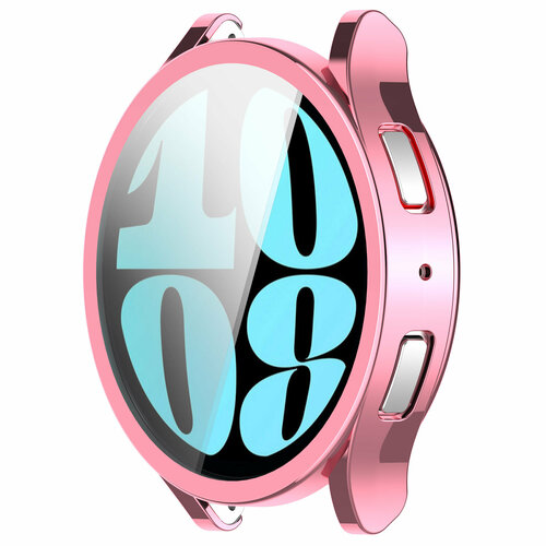 стекло чехол для часов samsung galaxy watch 5 40 мм 44 мм защитный бампер с полным покрытием защитный чехол для экрана galaxy watch 5 Мягкий защитный чехол для Samsung Galaxy Watch 6, 44 мм, розовый