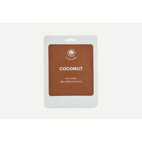 Тканевая маска для лица с кокосом sheet face mask coconut уход за лицом name skin care маска альгинатная ac care для жирной кожи с чайным деревом и ментолом