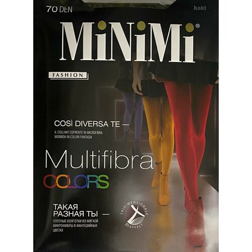 Колготки MiNiMi Multifibra Colors, 70 den, размер 4, зеленый, хаки