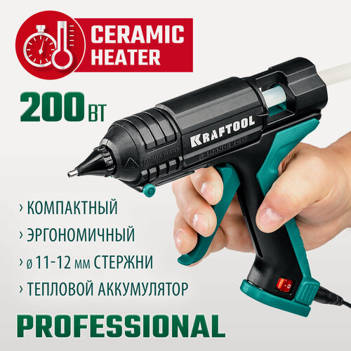 Изображение товара Электрический термоклеевой пистолет KRAFTOOL Grand 200, d 11 -12 мм, 25 г/мин, 06839