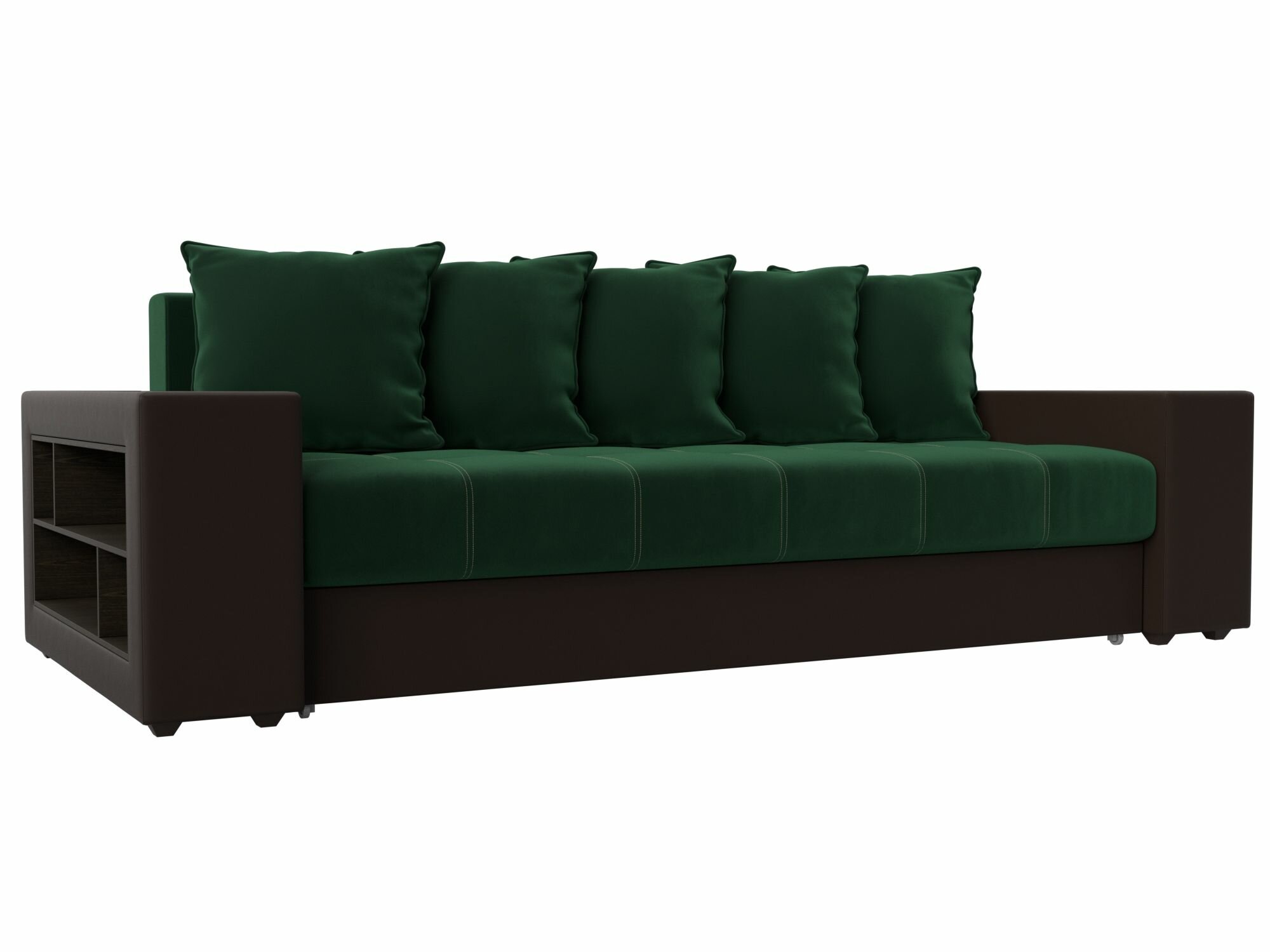 фото Диван прямой Дубай полки слева